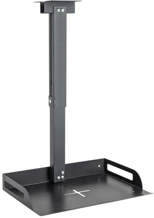 Donened - Soporte para proyector con bandeja, soporte para proyector de techo, soporte universal para proyector de techo, altura ajustable, capacidad de carga de 14 kg, 35 x 22 cm (negro)