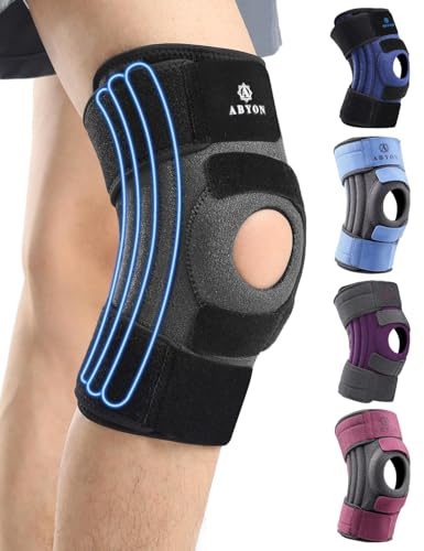ABYON Kniebandage für Damen und Männer bei Arthritis, Meniskusriss, ACL - Mit Dreifach - Stabilisatoren & 360° verstellbarem Kompressionsverband für starken Schmerzschutz und schnelle Genesung Laufen