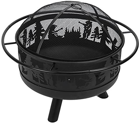 Foyer, Foyer en Fer forgé à Motifs d'animaux, Cheminée à Bois pour Patio Extérieur, Cour, Jardin