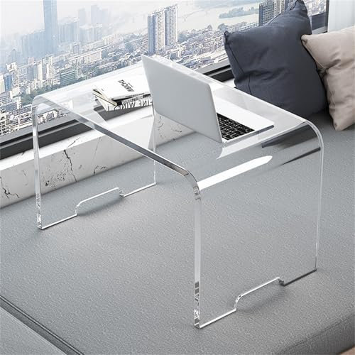 WSNCXFW 60 * 33 * 30cm,Klappbarer Couchtisch aus Acryl, kleine Beistelltische aus transparentem Acryl, klappbarer Tabletttisch aus Acryl mit Griff, Beistelltisch aus transparentem Acryl