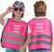 AYKRM Warnweste Bedrucken - Reflektoren Kinder - Sicherheitsweste Kinder - Kinder Warnweste - Universal Größe 2-5 Jahre - Hochsichtbare Rosa Farbe