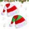 2 Stück Weihnachtsmütze, Mütze mit LED Licht, Weihnachtsmützen, Nikolausmütze, Weihnachtsmann Mütze, Weihnachtsmütze LED Mütze, Nikolausmützen, Christmas Hat Streifendesign für Kinder und Erwachsene