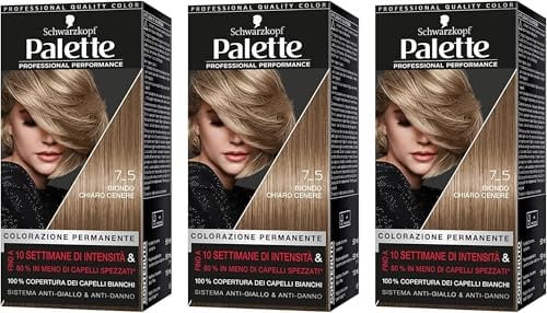 Schwarzkopf Palette Colorazione Permanente, Tonalità 7-5 Biondo Chiaro Cenere, 115ml