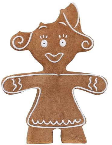 colourliving Lebkuchenfiguren aus Polyresin – Weihnachtsdeko Set | Große & kleine Varianten | Humorvolle Weihnachtsfiguren für Innenräume | Robuste Deko für die Adventszeit (Lebkuchenfrau 2)