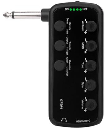 Osmond Amplificador de Guitarra Efectos de Guitarra Amplificador de Auriculares Portátil Plug And Play para Guitarra Eléctrica Instrumento Musical