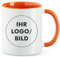 Kiwistar - 1x Kaffeetasse groß - Tasse - orange - Kaffeebecher - mit Logo bedruckt - 330 ml mit Firmenlogo - Fototasse selbst gestalten - Werbung mit Logo