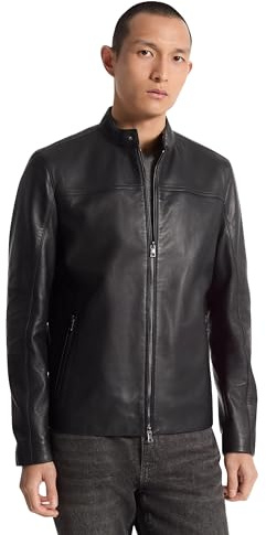 Michael Kors Men's Basic Racer Jacket, Black, XL