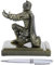 DIYEAH Mittelalterlicher Ritter Stifthalter Für Schreibtisch Vintage Soldat Statue Stiftständer Harz Krieger Stifthalter Retro Ritter Schreibtischdekoration Gepanzerter Ritter
