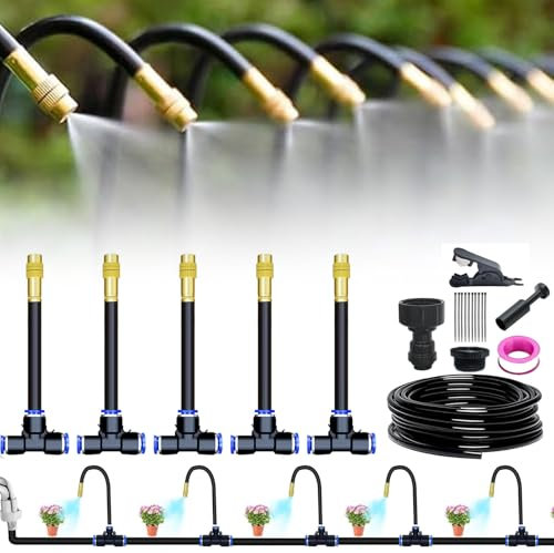 360° Curved Garden Automatic Irrigation System, arrosage automatique pour jardin, kit arrosage automatique système d'irrigation goutte à goutte pour plantes de serre, plates-bandes surélevées (5m)