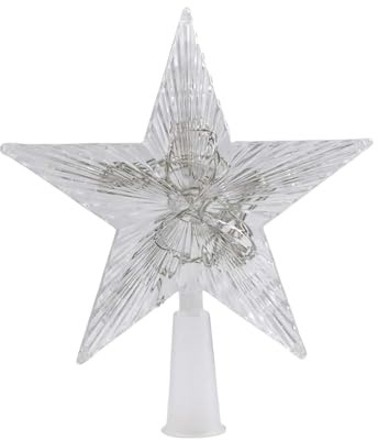 Weihnachtsbaumspitze mit 20 LEDs, 20,3 x 25,4 cm, Baumkronenlicht im Eisen-Design für den Innenbereich, Zwei Modi (Licht an/Blinken)