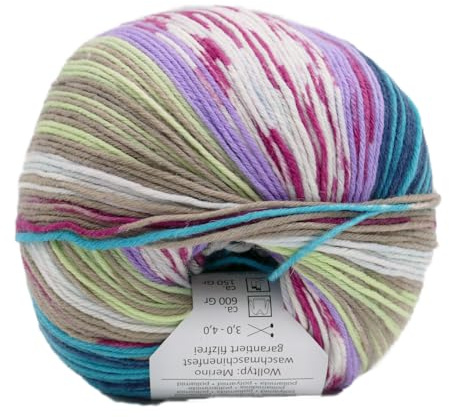 Online Garne Supersocke Sockenwolle 6-fach Merino Color | Strumpfwolle 6-fädig mit Merinowolle | 150g dickes Sockengarn mit Farbverlauf | 75% Wolle, 25% Polyamid (3075)