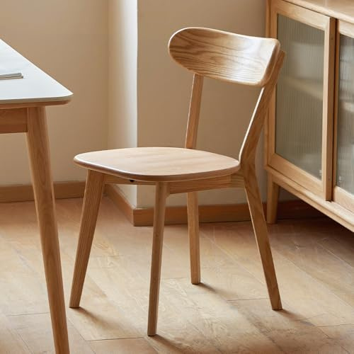 YESWOOD 1x Esszimmerstuhl Massivholz mit Rückenlehne Natur | Küchenstühle holz mit U-förmige Rückenlehne,breite Sitzfläche,auch als Esszimmerstuhl,Schreibtischstuhl