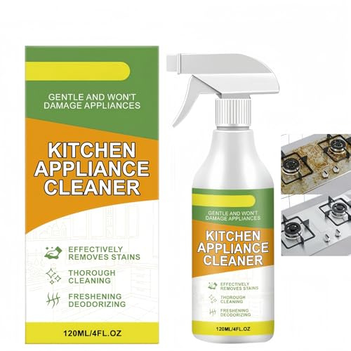 Kitchen Appliance Cleaner Spray,Kitchen Heavy Oil Cleaner,Heavy Duty Kitchen Spray for Hob,Air Fryer,Stove Glass,Microwave & Cooker,Multi-Purpose Degreaser for Oil Stains on Countertops & Appliances