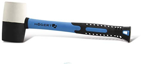 Högert Gummihammer mit Glasfaserstiel 680 g, weiß/schwarz
