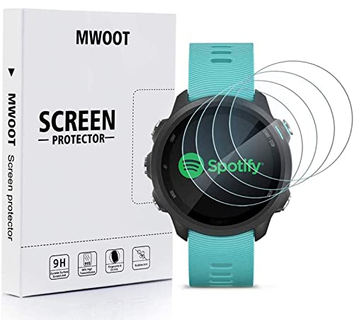 MWOOT 4 Unidades Compatible con Garmin Forerunner 45 45S 55 245 Protectores Cristal Templado, 9H Dureza Resistente a Arañazo Vidrio Protector Pantalla para Proteccion Pantalla Smartwatch