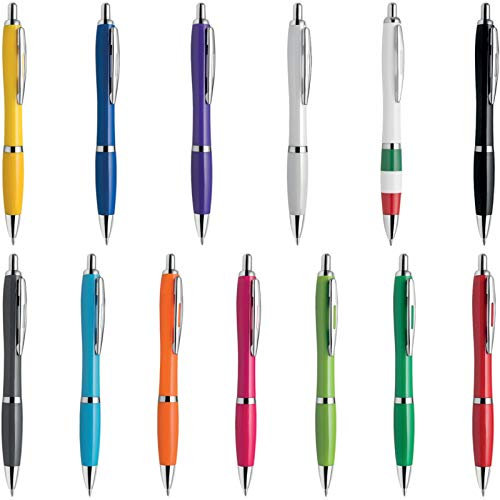 STAMPATEK Penne Personalizzate Personalizzabili Modello LUKE COLOR con Stampa con il tuo Logo Nome o Slogan Gadget Promozionali 100 Pezzi con Stampa a 1 Colore
