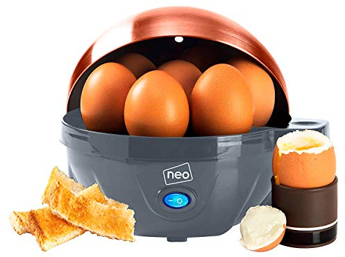 Neo 3 in 1 Durable Kitchen Electric Egg Cooker, Boiler, Poacher Poached Boiled & Omelette Maker Machine Steamer with Timer (Grey and Copper)