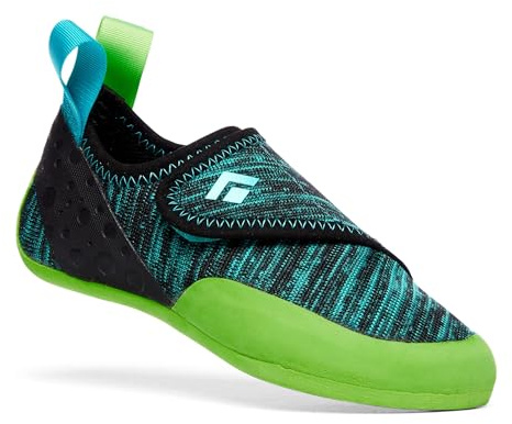 Black Diamond Kids’ Momentum Rock Climbing Shoes | Engineered Knit Upper | Durable 4.3mm Rubber Sole | for Gym & Outdoor Use | Envy Green | Size 11