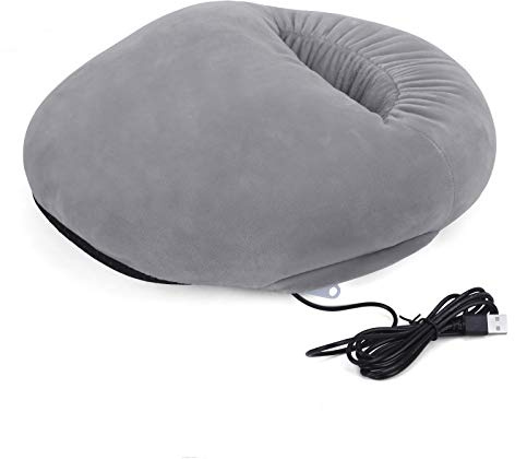 Heated Feet Warmer USB Rechargeable Cushion Plush Foot Heater Electric Heating Pad Winter Office Heating Shoes Insole Heater Dormitory Night's Sleep Heat Therapy Heated Massage Foot Warmer Slippers