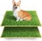 Hompet Hundeklo Hundetoilette Welpentoilette Trainingsunterlage, Indoor Hundet枚pfchen, Hunde Training Rasenmatte f眉r Kleine Hunde Grosse Hunde 盲ltere 63 x 51 x 7cm (2PCS-gr盲ser)