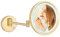 DOWRY Schminkspiegel mit Beleuchtung,7-Fach vergrößerungsspiegel Wandmontage,3 LED Farben Lichtern kosmetikspiegel, Rasierspiegel für Badezimmer,Gold,Ø21.5 cm
