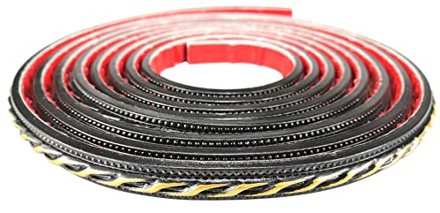 ITTA Flexible Zierleiste, selbstklebend, 3 m, zum Abziehen und Aufkleben, Blumen-Wandleiste, Deckenleiste für Kleiderschrank, Tür, Möbel, Heimdekoration (Schwarz und Gold)