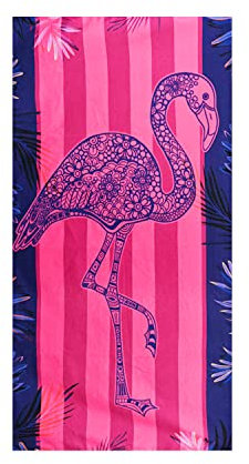 Mikrofaser-Strandtuch, rosa Flamingo, abstrakt, gestreift, sandfrei, Pool, Schwimmen, Bad, Duschtuch, leicht, dünn, schnell trocknend, weich, saugfähig, Geschenke für Frauen und Mädchen, 76x152 cm