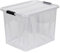 Kreher Aufbewahrungsboxen Master mit Deckel in Transparenter Ausführung. In verschiedenen Größen (wählbar). Aus robustem Kunststoff. (55 Liter)