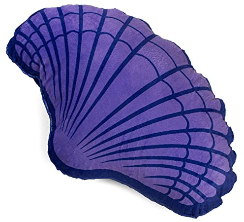 Ferocity Samt Kissen für das Kinderzimmer 40 cm Groß; Deko für Kinder Motiv Violette Muschel [091]