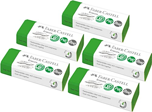 Faber-Castell Radierer Erasure PVC-frei & Dust-free grün (10er Pack)