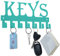FairyCity Schlüsselhaken KEYS Wand-Schlüsselanhänger 7 Haken, home deko schlüsselbrett,Metall Schlüsselhalter für Wandhaken Dekor,wohnungs zubehör schlüsselboard 25 cm x 12,8 cm blau