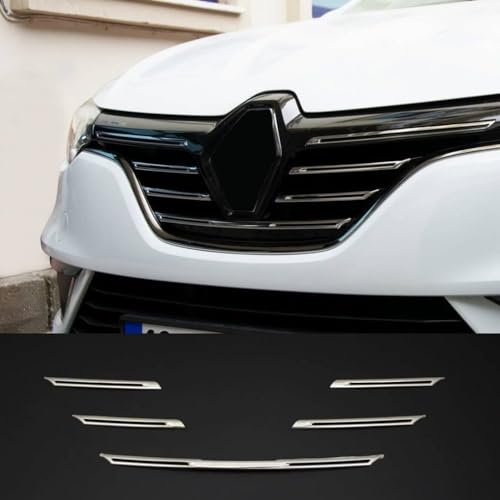 manox Lot de 5 grilles de calandre en acier inoxydable chromé pour Renault Megane IV 2015-2020