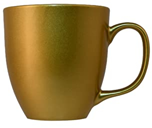 Mahlwerck Jumbotasse, große Kaffeetasse aus Premium Porzellan mit hoch-glänzender Oberfläche, Geschenktasse, Gold Metal, 400ml
