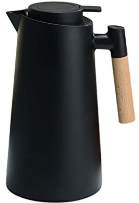 Matybobe 1 L Thermal Coffee Carafe Double-Walled Vacuum Coffee Pot Thermal Carafe Thermos Flask with Wooden Handle Kettle Insulated Bottle Tea Carafe H?lt H?lt Hö? Cold