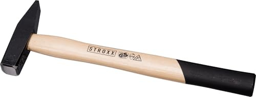 STROXX Schlosserhammer |300/500/800g| mit Hickory-Stiel | Aus Qualitätsstahl geschmiedet (800), Schwarz
