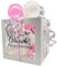 Geschenkbox Weiß, Ballons in Rosa-Weiß-Silber Personalisierte Ballon-Box Groß Geschenkbox 30 x 30 x 30 cm Luftballons Geburtstag, Hochzeit, Jubiläum, Liebe