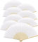 zfyanssee 20pcs Hand Held Folding Fan - White Chinese Wooden Paper Hand Folding Handheld Fan for Women, Bamboo and Wooden Hand Held Folding Fan for Wedding Party Dancing Home Decoration