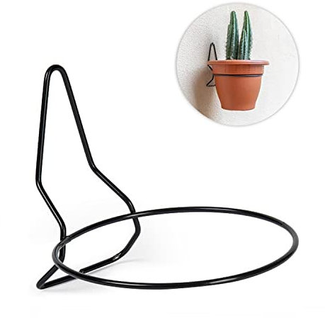 CABLEPELADO Soporte Metal para Maceta de Pared, Soporte de Pared para Maceta, Colgador de Maceta de Pared, Portamacetas Pared, Diseño Cordobés, 20 cm diametro, Negro
