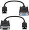 YACSEJAO RS232 DB9 a RJ45 adaptador de serie, DB9 de 9 pines puerto serie hembra y macho a RJ45 hembra Cat5/6 Ethernet LAN Consola Extender Cable, 1 Par
