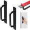 2 Piezas Tirador Puerta Corredera Adhesivo, Tiradores Autoadhesivos para Muebles, Tiradores de Puertas Negro, Tirador de Armario de Aluminio, Adhesivo Manijas para Cocina Dormitorio Puerta Corredera