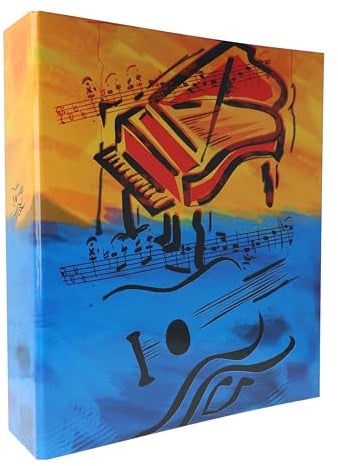 bunter, musikalischer Ordner mit Gitarre und Piano für DIN A4