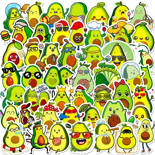 Bric Dodo 50 Stück Avocado Aufkleber Auto Laptop Telefon Gitarre Skateboard Motorrad Fahrrad Avocado Stickers Set Vinyl Wasserdicht Aesthetic Aufkleber für Jugendliche Kinder Erwachsene