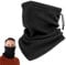 BNGXR Winter Loop Schal, Multifunktionstuch Thermal Fleece Halten Sportschal Halswärmer Unisex Halstuch Winddicht Einstellbar Schlauchschal für Sport Motorrad Fahrrad Skifahren (Schwarz)