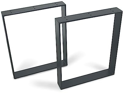 modernLOFTart Tischbeine Metall Tischkufen 2 Stück - Tischgestell Metall aus 1cm Dickem Flachstahl Gefertigt - Tischfüße für Esstisch, Schreibtischbeine, Konferenztisch Füße