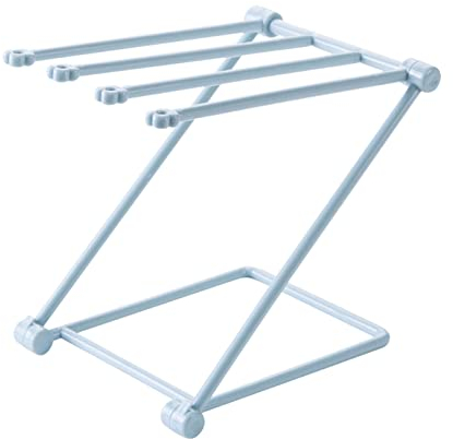Home Kitchen Countertop Dishcloth Drying Rack, Countertop Dishcloth Drying Rack 4 Arms Folding Vertical Hand Towel Stand Dish Rag Storage Holder for Kitchen(Blue)