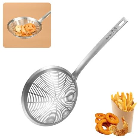 VANDHOME Schaumlöffel mit Schlitzen, 15,2 cm, 304 Edelstahl, Sieb, Schöpfkelle für Küche, Küche, Spinne, Nudelsieb zum Kochen, Abtropfen und Braten