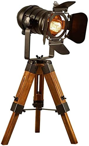 Moderne tischlampe kreative holz tischlampen retro kamera stativ schreibtischlampen schlafzimmer deko metallrahmen wohnzimmer schreibtischlampe warm as ever