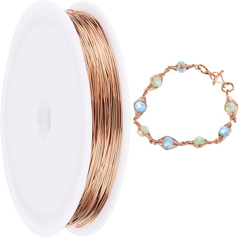 SUNNYCLUE 40M Copper Jewellery Wire - 0.5mm 24 Gauge, Tarnish Resistant, Bendable, Bulk Pack for Jewellery Making, Sculpting & Wrapping