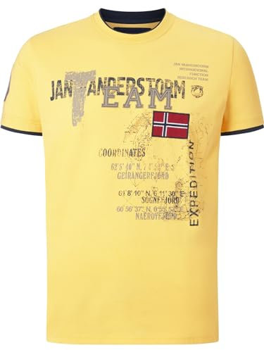 Jan Vanderstorm Herren T-Shirt Sölve Aus 100% Baumwolle | Gr. L-7xl gelb, 7XL (XXXXXXXL) - 80/82