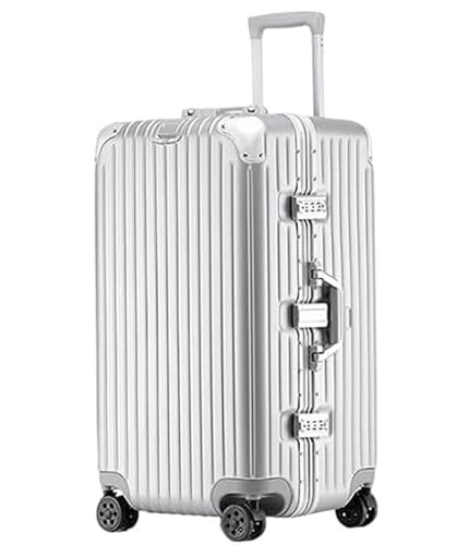 ASHSDI Koffer Reisekoffer Trolley Handgepäck-Hartschale Mit Aluminiumrahmen, Spinner-Räder Verriegeln Koffer, Aufgegebenes Gepäck Boardcase Handgepäck (Color : F, Size : 28in)